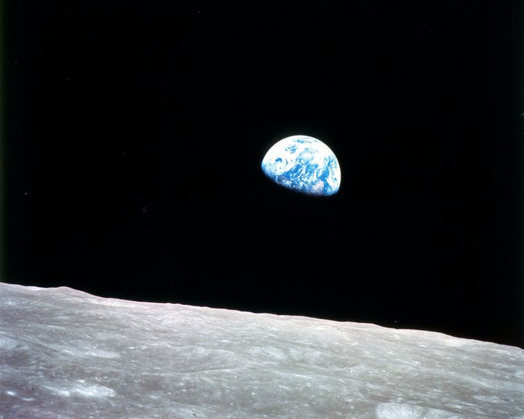 The Earth as seen from the moon