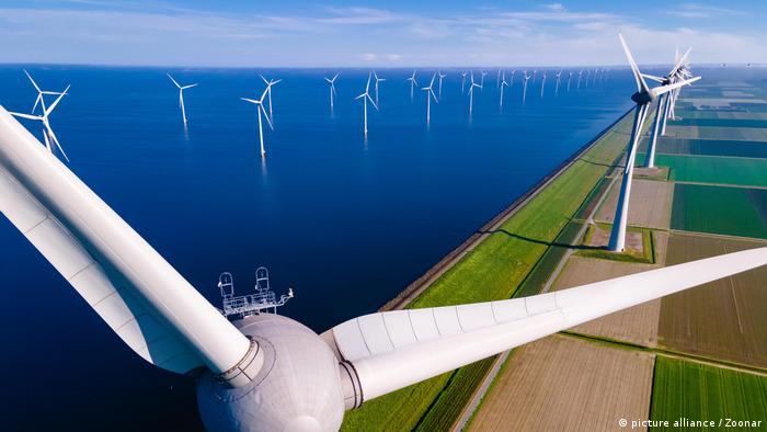 An offshore wind turbine park in the Netherlands