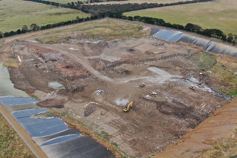 an aerial view of a landfill site