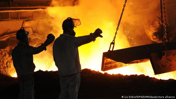 Steel workers in China