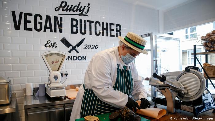 A vegan butcher in London, UK