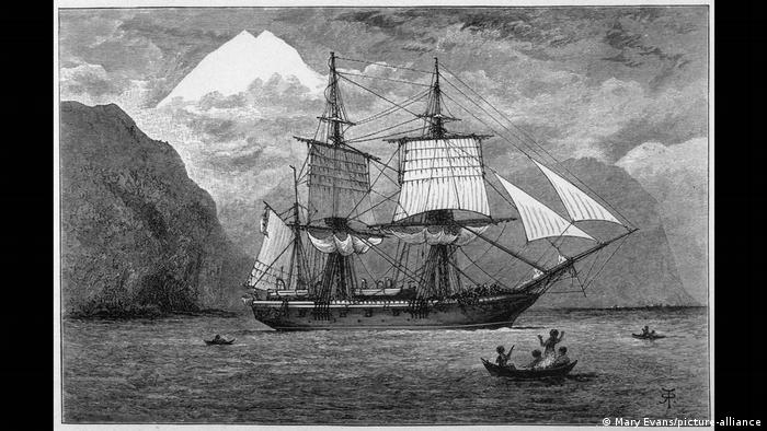 Drawing of the HMS Beagle