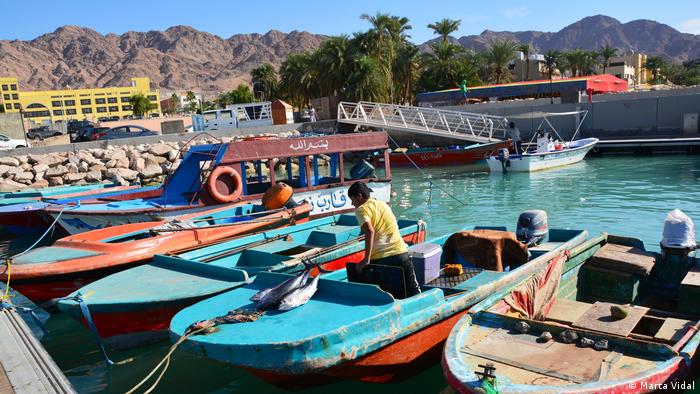 Fishermen in the Jordanian city of Aqaba