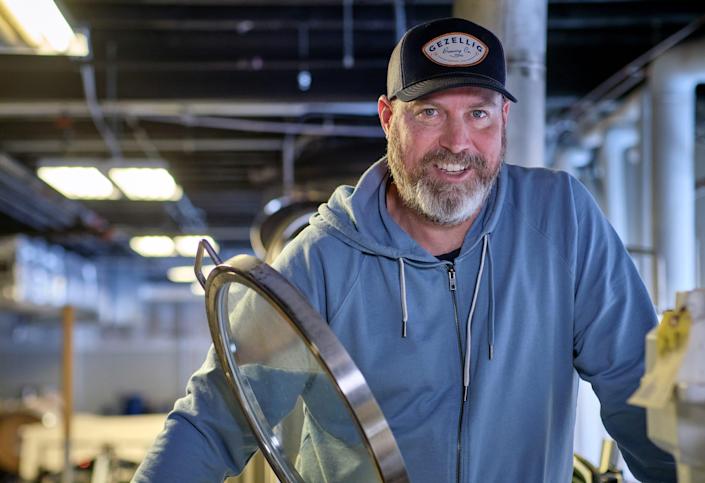 Joe Kesteloot is the head brewer at Gezellig Brewing Company in Newton.