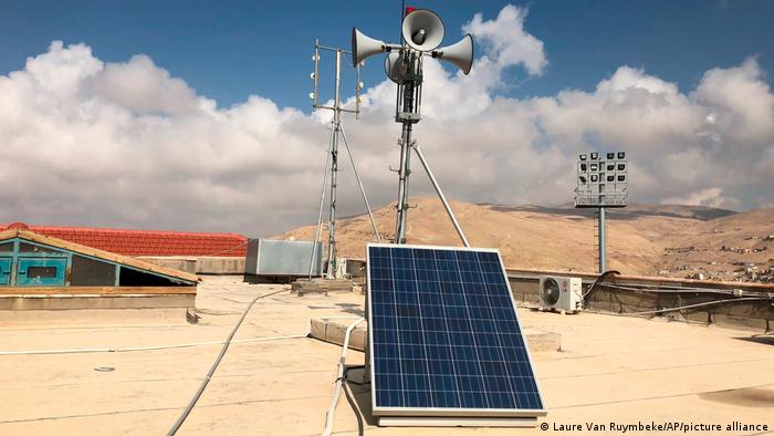 A solar panel in the desert 