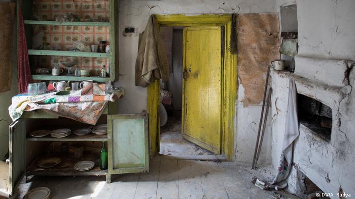 An abandoned house in the village of Kupovate, where Gania stores coffins for herself and her sister.