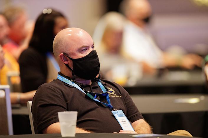 County Commissioner Brian Welch listens to a speaker the Tallahassee Chamber annual conference in Amelia Island on Sunday, Aug. 15, 2021.