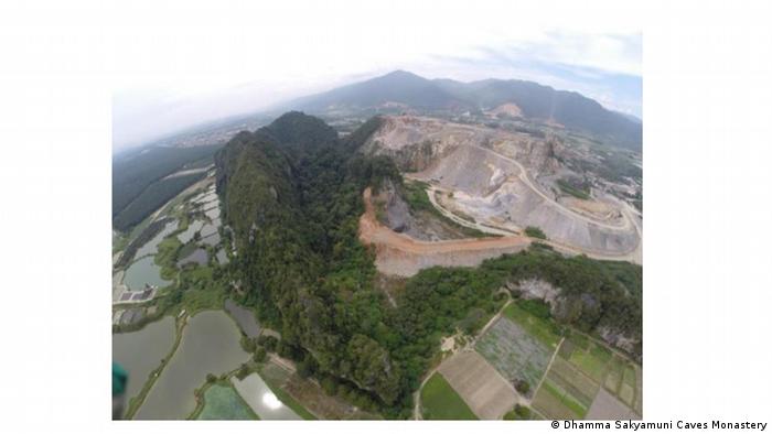 An aerial photo of a limestone valley 