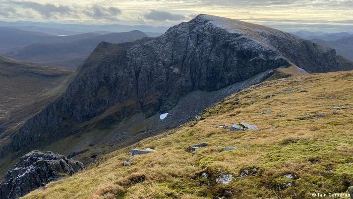 A small patch of snow in the mountains