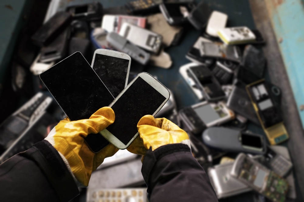 File picture of electric and electronic waste (e-waste) being sorted.  AFP pic