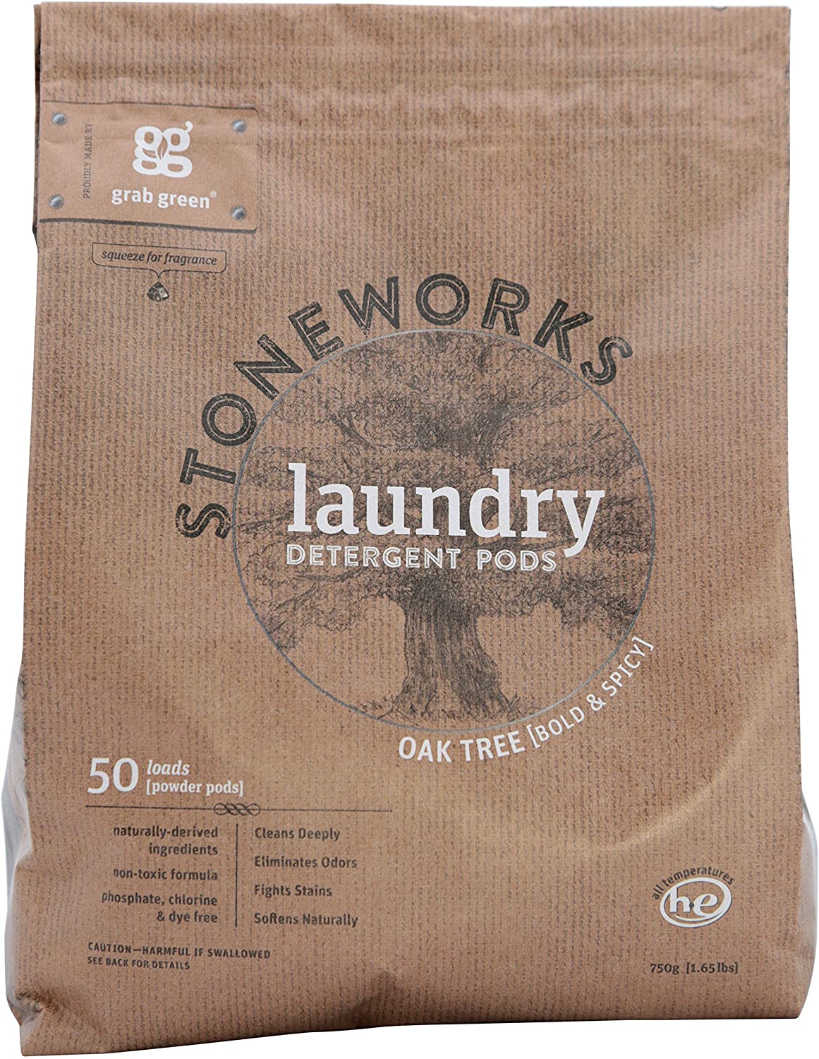 Grab Green Stoneworks Natural Laundry Detergent Powder Pods