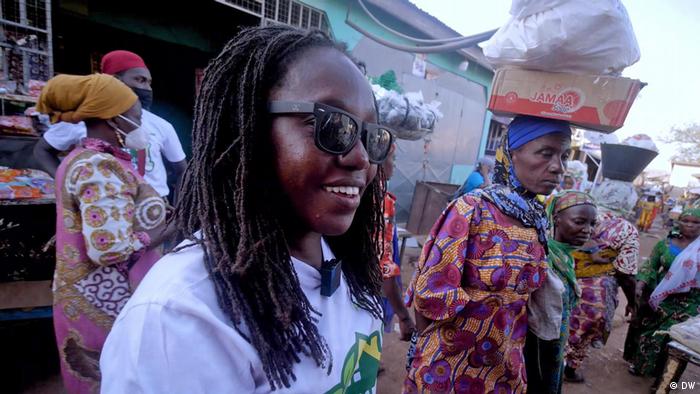 The founder of the NGO Agrihouse Foundation, Alberta Nana Akyaa Akosa, at a market in Ghana