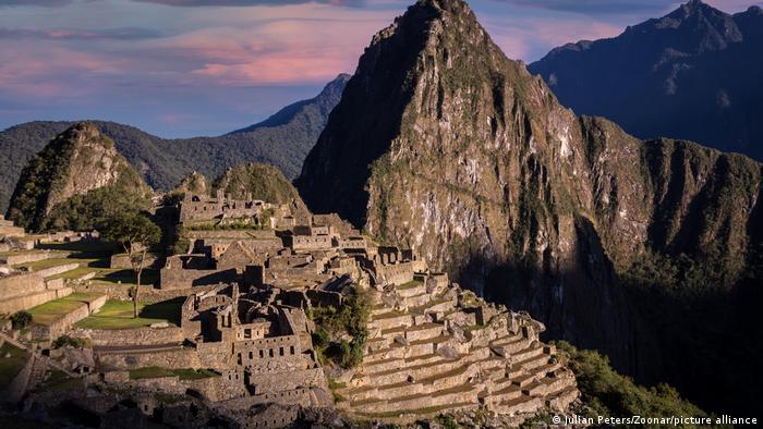 The famous lost Inca city of Machu Picchu, Peru at sunrise