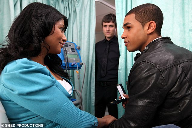 Way back when: Lucien's additional credits include Grange Hill, where he first rose to prominence, and Waterloo Road, where he played school pupil Jonah Kirby from September 2010 - April 2011 (pictured above)