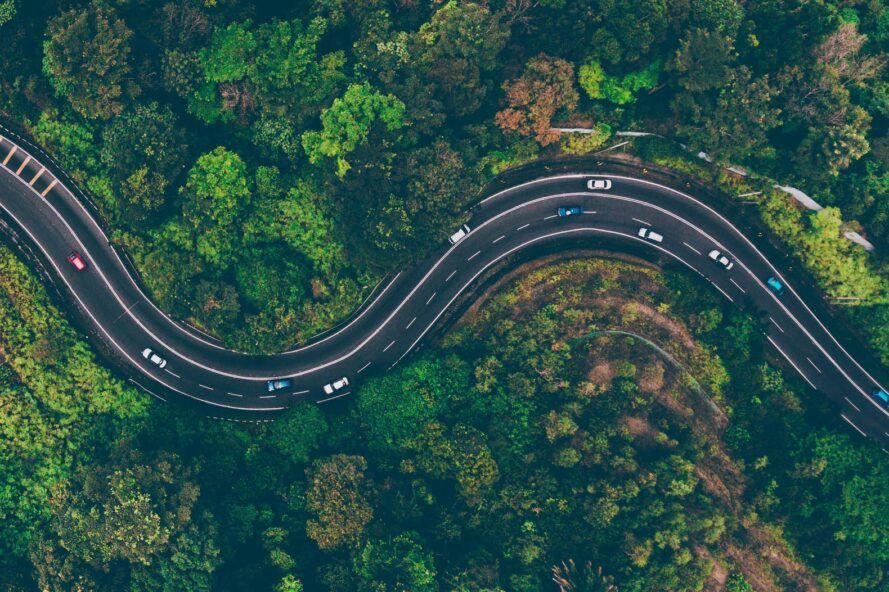 A winding highway.
