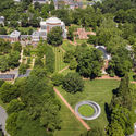 Aerial view of the Memorial to Enslaved Laborers and UVA Grounds. Image  Alan Karchmer, Courtesy: Hweler + Yoon Architecture