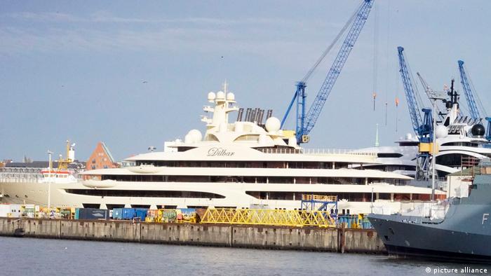 The Dilbar superyacht in Hamburg