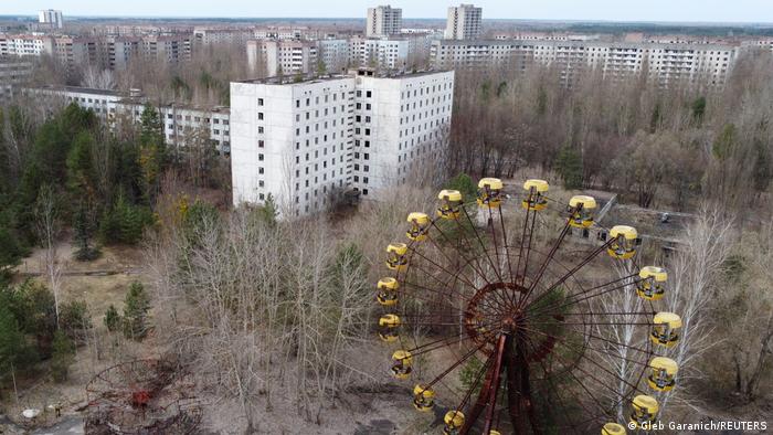 A view shows the abandoned city of Pripyat near the Chernobyl Nuclear Power Plant, Ukraine
