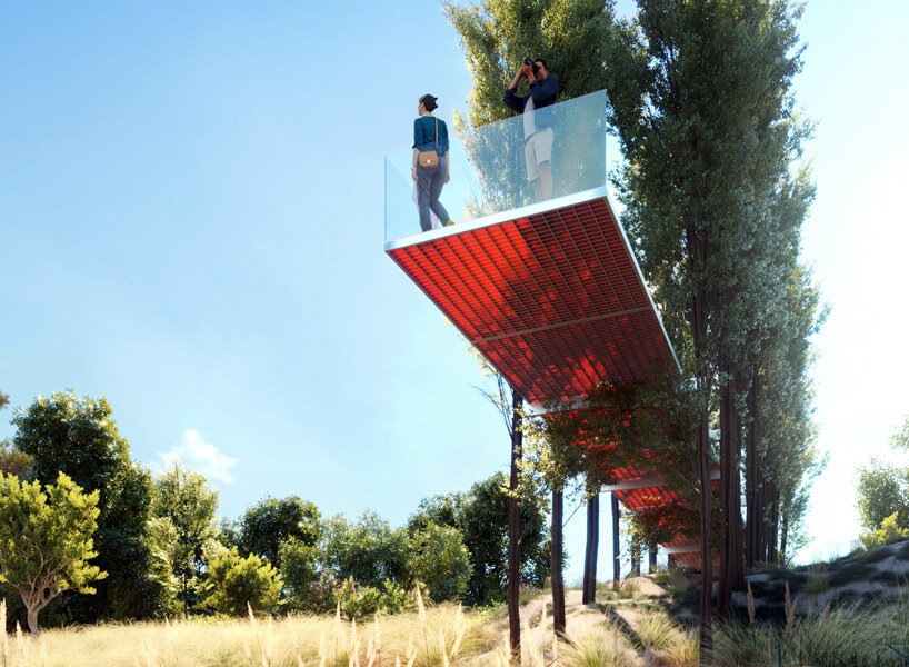 through the environment-conscious ‘the tree path’, people can cycle and walk among treetops