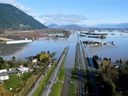 Part of the Trans-Canada Highway was submerged by flood water during last Novembers severe flooding in the Fraser Valley and around the province.