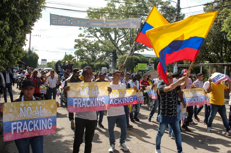 Protest against fracking